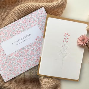 Conjunto de presente com 8 cartões I Envelope feito à mão I Aquarela I Flores