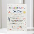 Personalized card for the first day of school | Card with name | Congratulations on the first day of school | Watercolor | Rounded corners | Handmade