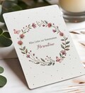 Personalized Communion greeting card | Card for a girl's First Communion, flower wreath with name | Watercolor