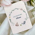 Personalized baptism congratulations card I Baptism card wreath with name I Baptism card whale sailboat I rounded corners I A6