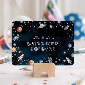 Invitation card children's birthday I space I rounded corners I 2 different backs to choose from