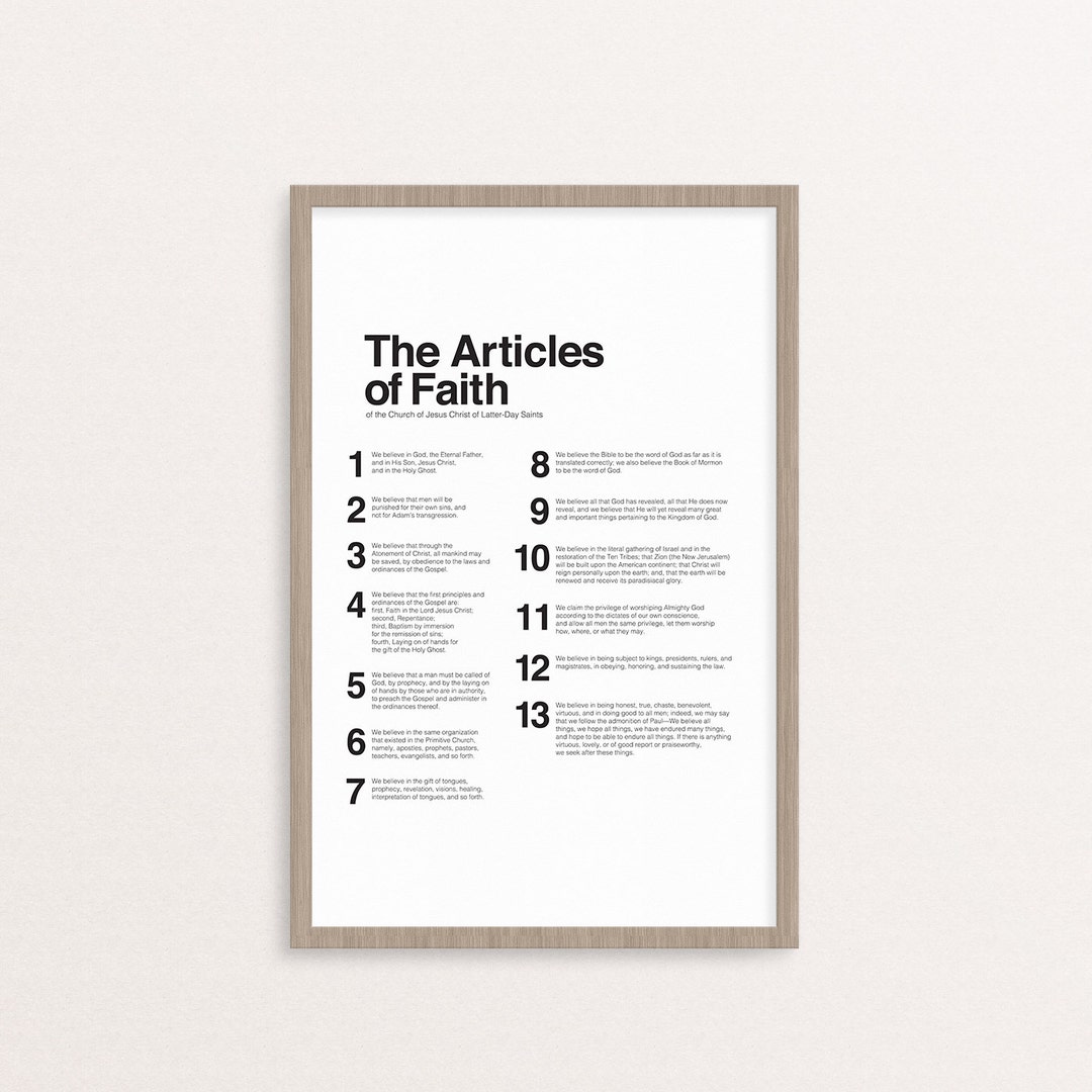 Articles of Faith Printable ONLY 5 Sizes! - Etsy