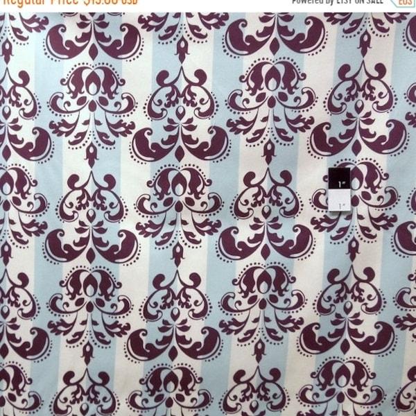 Annette Tatum SAAT002 Classica Sateen Scroll Plum Cotton HOME DECOR Tissu 1 Yard