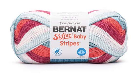 Bernat Softee Baby Stripes Rocket Pop 250g Knitting Crochet Yarn