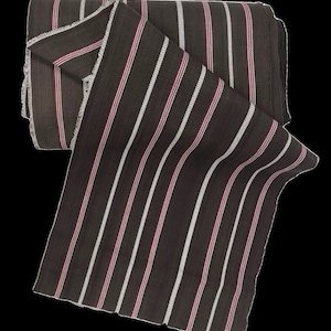 African Faso Dan Fani Handmade Woven Brown Stripe Cotton Fabric 12&quot; x 7 Yard
