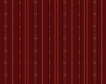 Henry Glass Time Well Spent Printed Stripe Red Cotton Fabric By The Yard