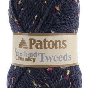 Patons Shetland Chunky Tweed Medium Blue Wool Blend Knitting & Crochet Yarn
