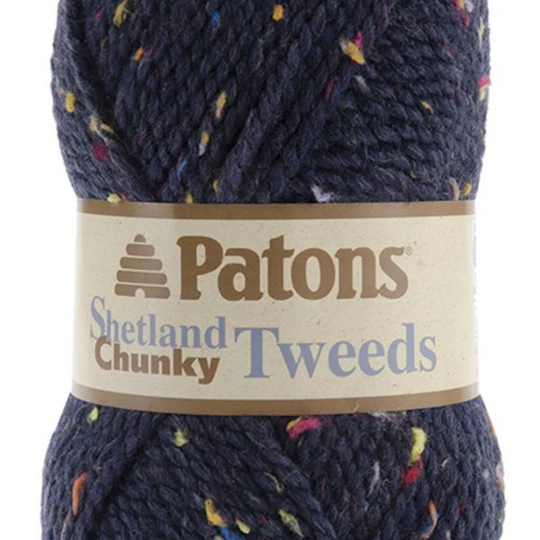 Patons Shetland Chunky Tweed Mittelblau Wollmischung Strick-& Häkelgarn