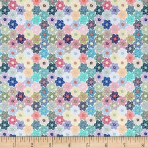 Stof of France Santorin Packed Flowers Cotton Quilting Fabric By The Yard