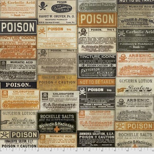 Tim Holtz Regions Beyond PWTH072 Apothecary Multi Cotton Fabric By The Yard