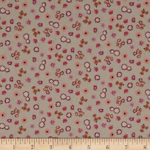 Stof of France Printemps Small Flower Beige Cotton Quilting Fabric By The Yard