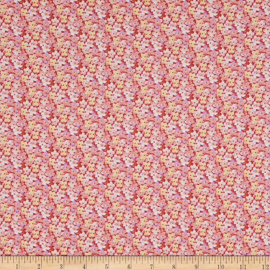 Henry Glass Garden Inspirations Packed Little Flowers Rose Cotton ...