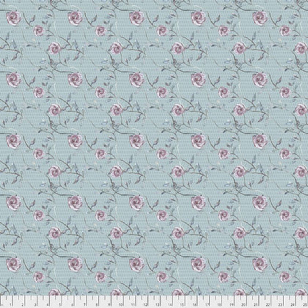 Shell Rummel Bloom Beautiful PWSR018 Heirloom Roses Wisteria Fabric by ...