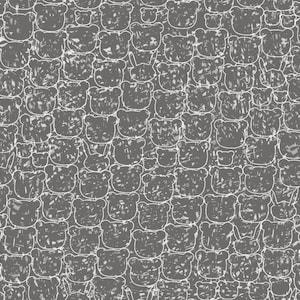 Stof European Pretty Panda Outlines Grey Quilting Cotton Fabric By The Yard
