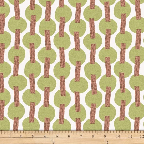 Stof Fabrics Murano Collection Line Dot Purple & Green Cotton