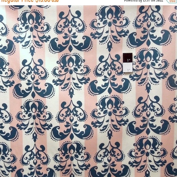 Annette Tatum SAAT002 Classica Sateen Scroll Peacock Coton HOME DECOR Tissu 1 Yard