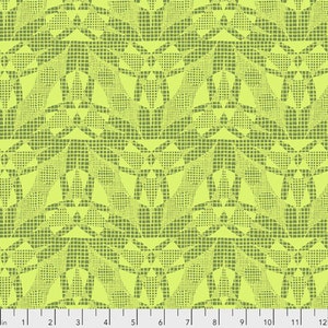 Amy Butler Natural Beauty CPAB018 Spider Web LIme Cotton Fabric By Yard
