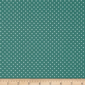 Stof of France Belle Epoque Dots Teal Cotton Quilting Fabric By The Yard