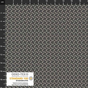 Stof European Nellie&#39;s Shirtings Bow Grey Quilting Cotton Fabric By The Yard