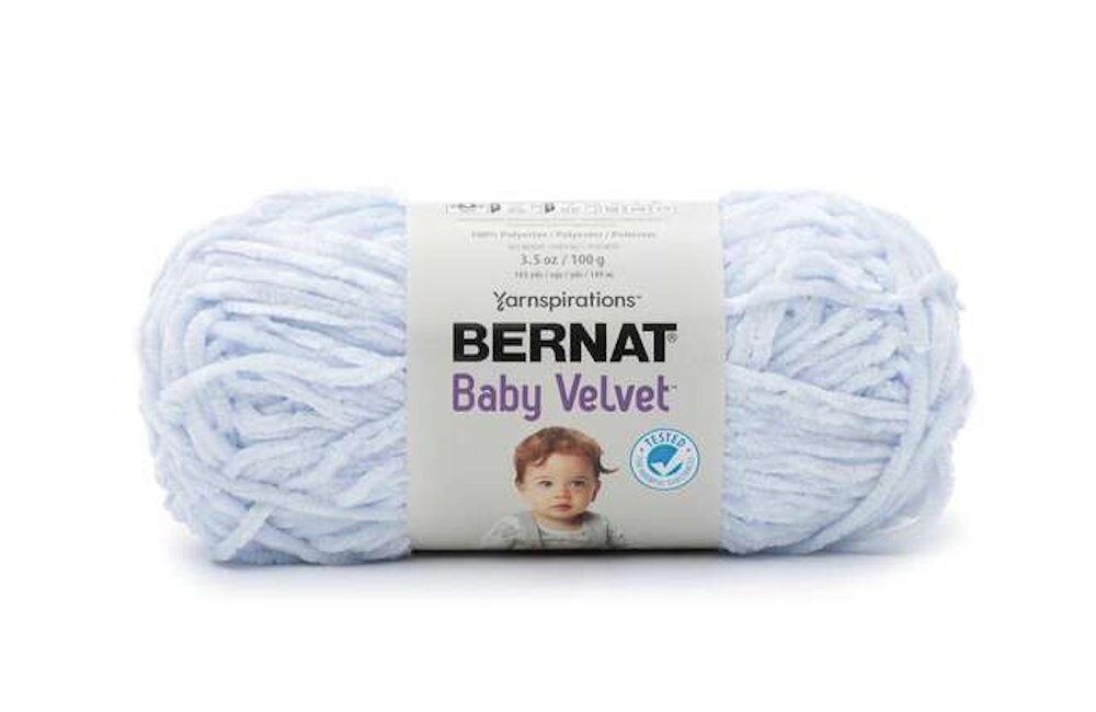 Bernat Baby Velvet in Sky Blue, 3.5 Oz, Light Blue Velvet Yarn 