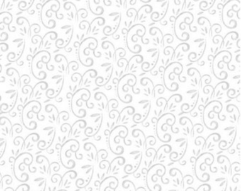 Studio E Snow Place Like Home Swirl White Cotton Fabric By Yard