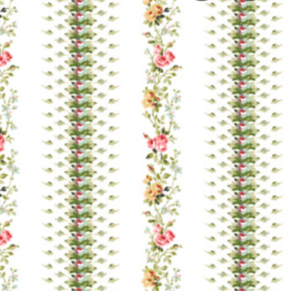 Blend Textiles Anna Griffin Rose Blossom Stripe Pink Cotton Fabric By Yard