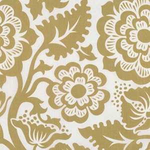 Joel Dewberry VOJD012 Modernist Blockprint Blossom Gold Voile Fabric by Yard