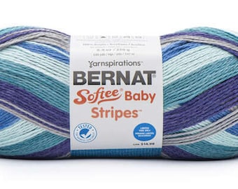 Bernat Softee Baby Stripes Pool Party 250g Fil à tricoter et à crocheter