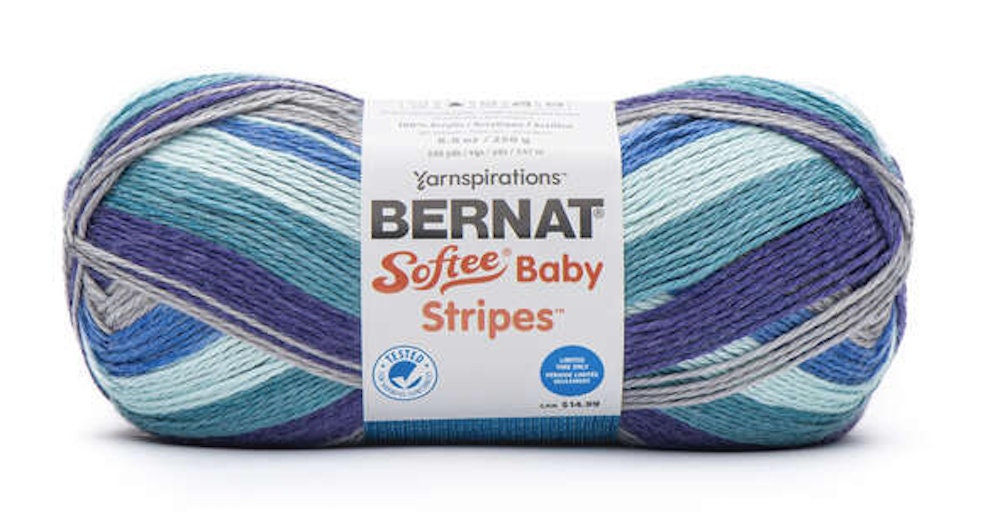 Bernat Softee Baby Stripes Pool Party 250g Knitting Crochet Yarn