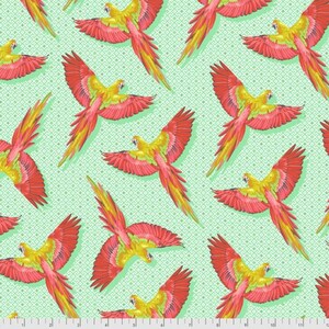 Free Spirit Tula Pink PWTP170 Daydreamer Macaw Ya Later Mango Cotton Fabric By Yd
