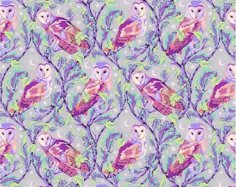 Free Spirit Tula Pink Mond Garten Nacht Eule Dusk Baumwolle Stoff Meterware