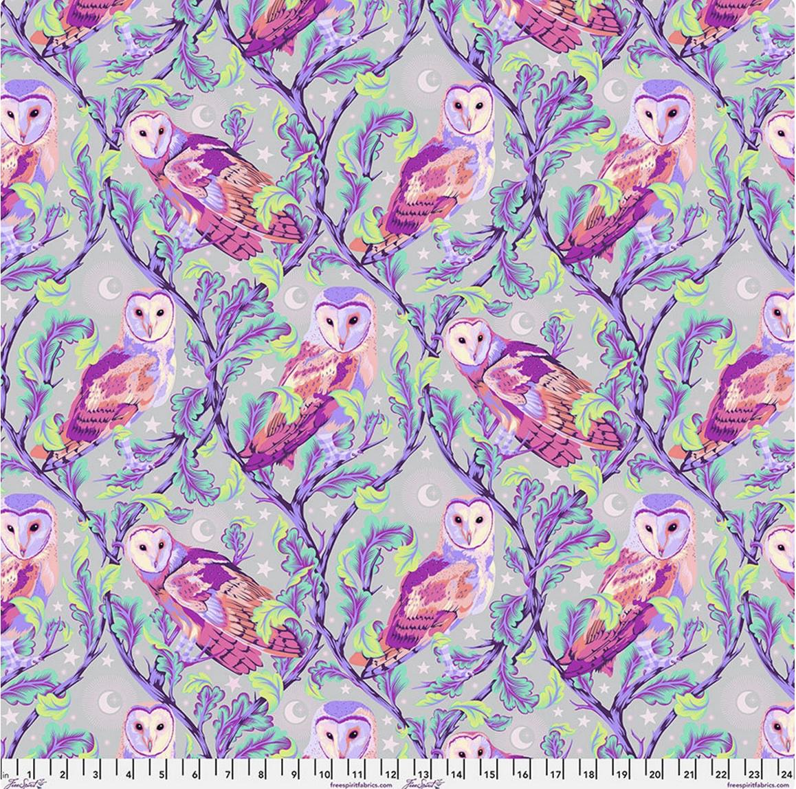 Free Spirit Tula Pink Moon Garden Night Owl Dusk Cotton Fabric By The Yard