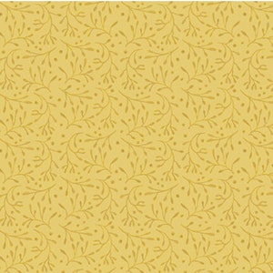 Henry Glass Fall Potpourri Monochromatic Vine Mustard Fabric By The Yard