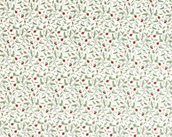 Henry Glass 1193-8 Poppy Perfection Scrolling Vine & Buds Quilting Fabric By Yd