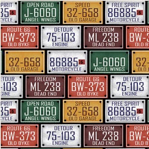 Henry Glass My Tools My Rules Motor Plates Cotton Fabric By The Yard