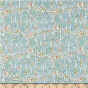 Stof of France Zarafa Bamboo Lt Blue Cotton Quilting Fabric By The Yard