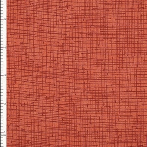 Stof Fabrics 4500-966 Colour Flow Sketched Plaid Paprika Cotton Fabric By The Yard