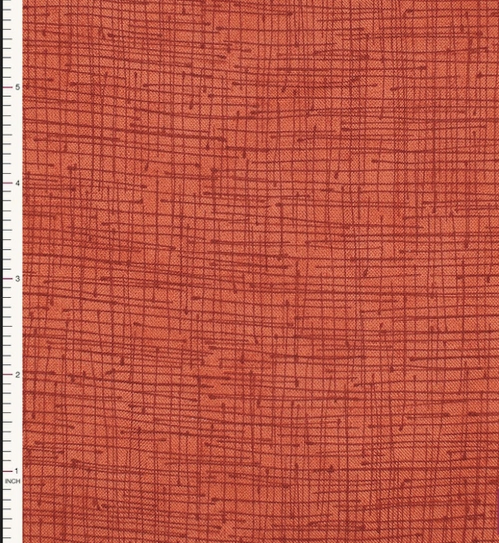 Stof Fabrics 4500-966 カラーフロースケッチチェック柄パプリカ