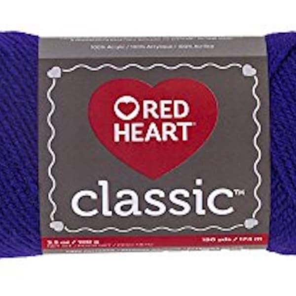 Red Heart Classic Purple Acrylic 4 Ply Knitting & Crochet Yarn