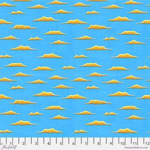Free Spirit Mulga Tropical Jungle Jams Cloudapalooza Blue Fabric Bulk-Lager