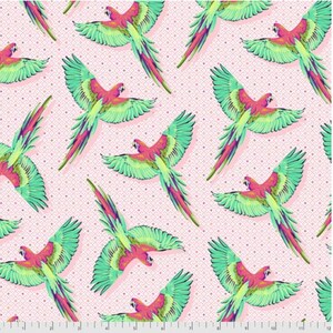 Free Spirit Tula Pink PWTP170 Daydreamer Macaw Ya Later Dragon Fruit  Cotton Fabric By Yd