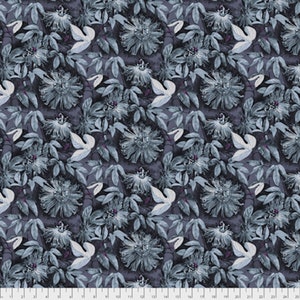 Anna Maria Horner Passion Flower PWAH133 Passiflora Silver Cotton Fabric By Yd