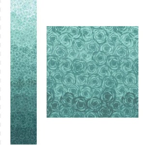 Stof European Rose Ombre Roses Teal Quilting Cotton Fabric By The Yard