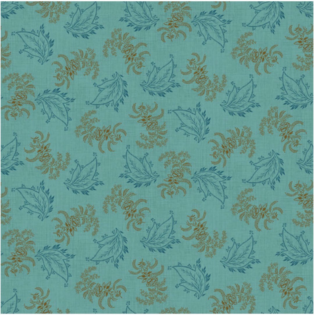 Henry Glass Lille Leaf Toss Lt Teal Fabric by the Yard - Etsy