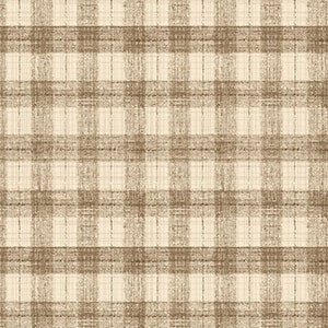 Tessuto di cotone color crema Henry Glass Blessings of Home Monotone Checks tagliato su misura
