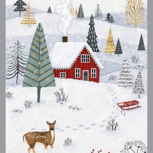 Studio E Snowy Magic 4630P-11 24&quot; Panel Frost Cotton Fabric By Panel