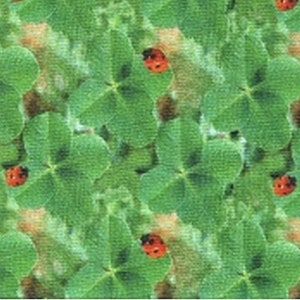 Stof of France Petite Lapins Lady Bugs Cotton Quilting Fabric By The Yard