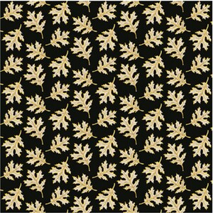 Henry Glass Fall Potpourri Small Tossed Leaves Black Fabric By The Yard