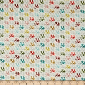 Stof of France Viaje Bicycles Cotton Quilting Fabric By The Yard