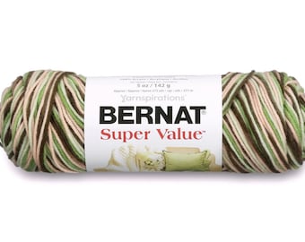 Bernat Super Value Variegated Hiking 5 oz Acrylic Knitting & Crochet Yarn